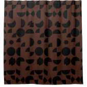 Bruin Modern Elegant Geometrisch Tribal Douchegordijn (Voorkant)