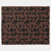 Bruin Modern Elegant Geometrisch Tribal Fleece Deken (Voorkant (Horizontaal))