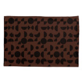 Bruin Modern Elegant Geometrisch Tribal Kussensloop (Achterkant-Links)