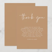 Bruin Modern Genderneutraal Baby shower Dank u Kaart (Voorkant / Achterkant)