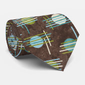 Bruin Modern Geometrisch Stropdas (Opgerold)