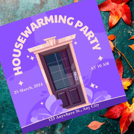 Bruin Modern Housewarming Party Uitnodiging