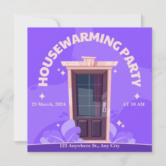 Bruin Modern Housewarming Party Uitnodiging (Voorkant)