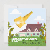 Bruin Modern Housewarming Party Uitnodiging (Voorkant)