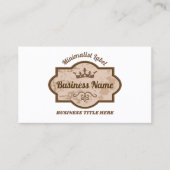 Bruin Modern Minimale Kroon Visitekaartje (Voorkant)