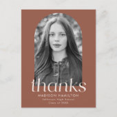 Bruin Modern Minimalist Foto Afstuderen Hartelijk Briefkaart (Voorkant)