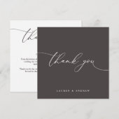 Bruin Modern Minimalist Weddenschap Hartelijk dank Bedankkaart (Voorkant / Achterkant)