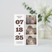 Bruin Modern minimalistische oude datum drie foto Briefkaart (Staand voorkant)