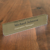 Bruin modern professioneel minimalistisch profiel naambordje (Zijkant)