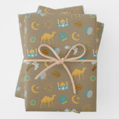 Bruin Modern Ramadan Eid Mubarak Happy Eid Inpakpapier Vel (In situ)