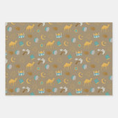 Bruin Modern Ramadan Eid Mubarak Happy Eid Inpakpapier Vel (Voorkant)