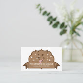 Bruin Modern Retro Dog Visitekaartje (Staand voorkant)