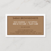 Bruin Modern Retro Dog Visitekaartje (Achterkant)