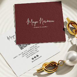 Bruin Moderne Elegante Minimale QR Code Profession Vierkante Visitekaartje