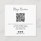 Bruin Moderne Elegante Minimale QR Code Profession Vierkante Visitekaartje (Achterkant)