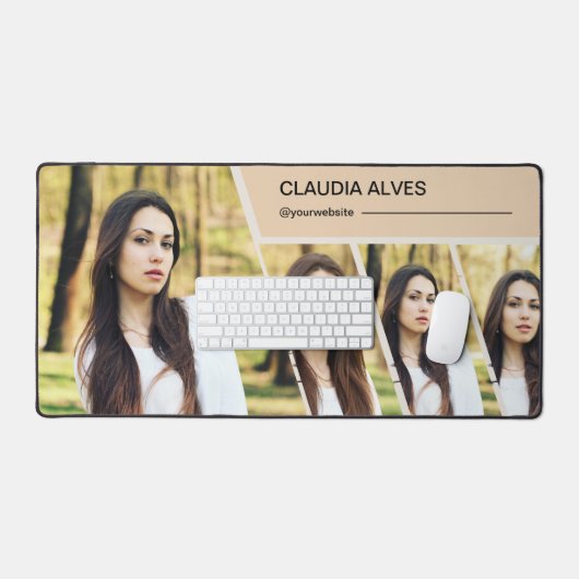Bruin Moderne Foto Collage Desk Mat (Keyboard & Muis)
