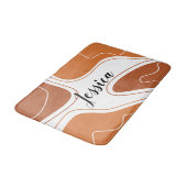 Bruin Moderne Geometrische Vormen Patroonnaam Badmat (Gekanteld)