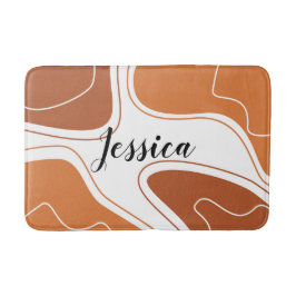 Bruin Moderne Geometrische Vormen Patroonnaam Badmat