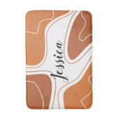 Bruin Moderne Geometrische Vormen Patroonnaam Badmat (Voorkant Verticaal)