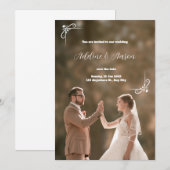 Bruin Moderne Huwelijksuitnodiging Kaart (Voorkant / Achterkant)