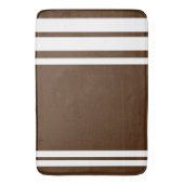 Bruin: Moderne Lijnen in Wit Badmat (Voorkant Verticaal)