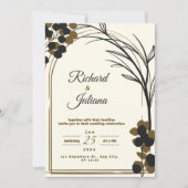 Bruin Moderne natuur Bloemen waterverf Kaart (Voorkant)