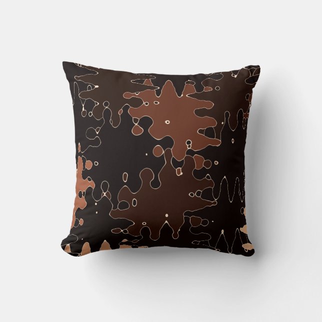 Bruin moderne, unieke rendy stijl kussen (Voorkant)