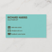 Bruin Monogram Akoestische gitarist Visitekaartje (Achterkant)