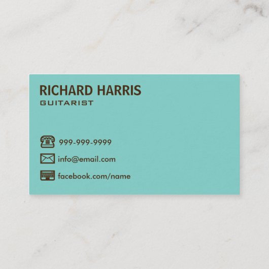 Bruin Monogram Akoestische gitarist Visitekaartje (Achterkant)