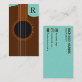 Bruin Monogram Akoestische gitarist Visitekaartje (Voorkant / Achterkant)