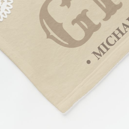 Bruin Monogram Fotocollage Fleece Deken (Hoek)