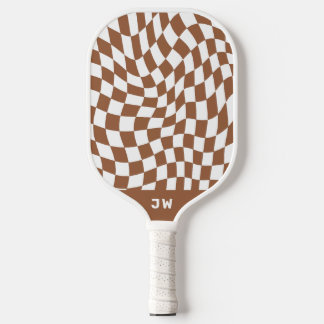 Bruin Monogram  Golvend Geruite Checkerboard Pickleball Paddle