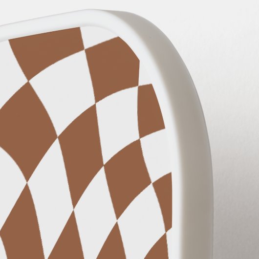 Bruin Monogram Golvend Geruite Checkerboard Pickleball Paddle (Links Detail)