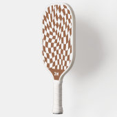 Bruin Monogram  Golvend Geruite Checkerboard Pickleball Paddle (Links)