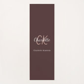 Bruin monogram initialen naam yogamat (Voorkant)