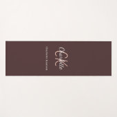 Bruin monogram initialen naam yogamat (Voorkant (horizontaal))