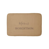 Bruin monogram kalligrafie minimalistisch professi badmat (Voorkant)