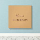 Bruin monogram kalligrafie minimalistisch professi canvas afdruk (Insitu (Houten vloer))