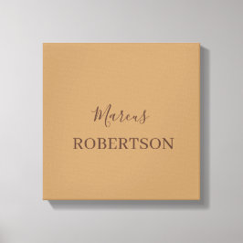 Bruin monogram kalligrafie minimalistisch professi canvas afdruk