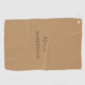 Bruin monogram kalligrafie minimalistisch professi golfhanddoek (Horizontaal)