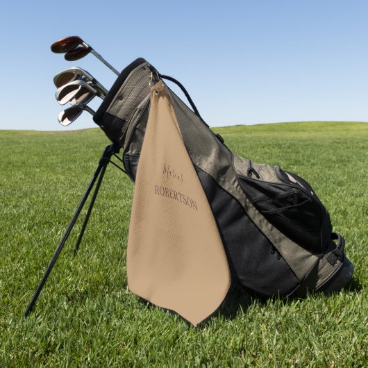 Bruin monogram kalligrafie minimalistisch professi golfhanddoek (Groen)