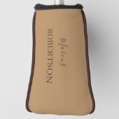 Bruin monogram kalligrafie minimalistisch professi golfheadcover (Draai 90)