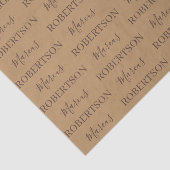 Bruin monogram kalligrafie minimalistisch professi tissuepapier (Detail)