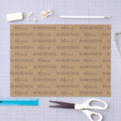 Bruin monogram kalligrafie minimalistisch professi tissuepapier (Craft)