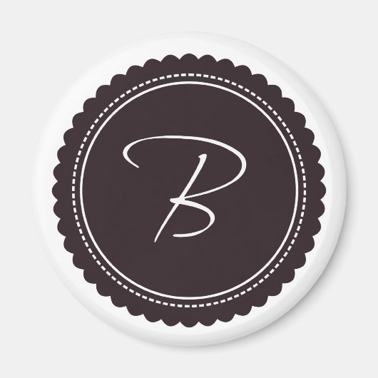 Bruin monogram letter B Magneet (Voorkant)
