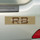 Bruin Monogram Minimalistisch Gepersonaliseerd Mod Bumpersticker (Op auto)