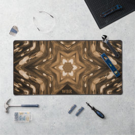 Bruin Monogram Modern Watercolorpatroon Bureaumat