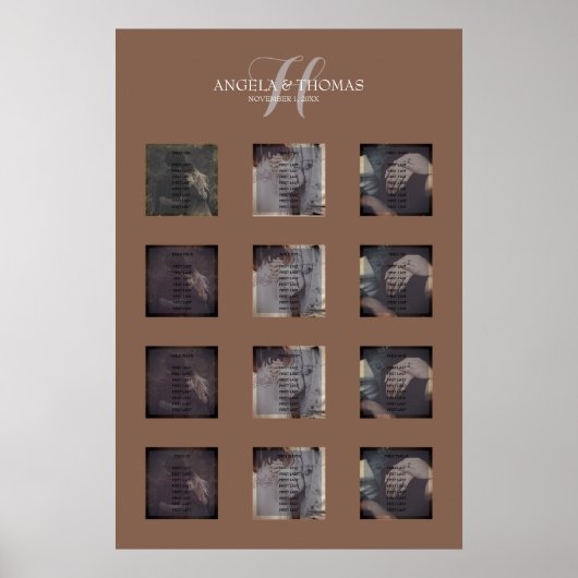 Bruin monogram poster (Voorkant)