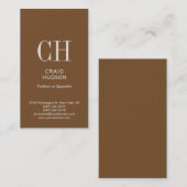 Bruin Monogram Professional Visitekaartje (Voorkant / Achterkant)