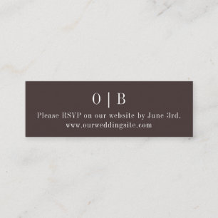 Bruin Monogram RSVP Website Mini Enclosure Kaart Visitekaartje